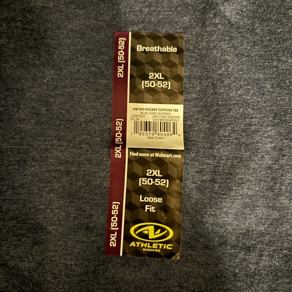 Athletic Works Blue Cove Heather Short Sleeve Tee 2XL NWT - Picture 5 of 9